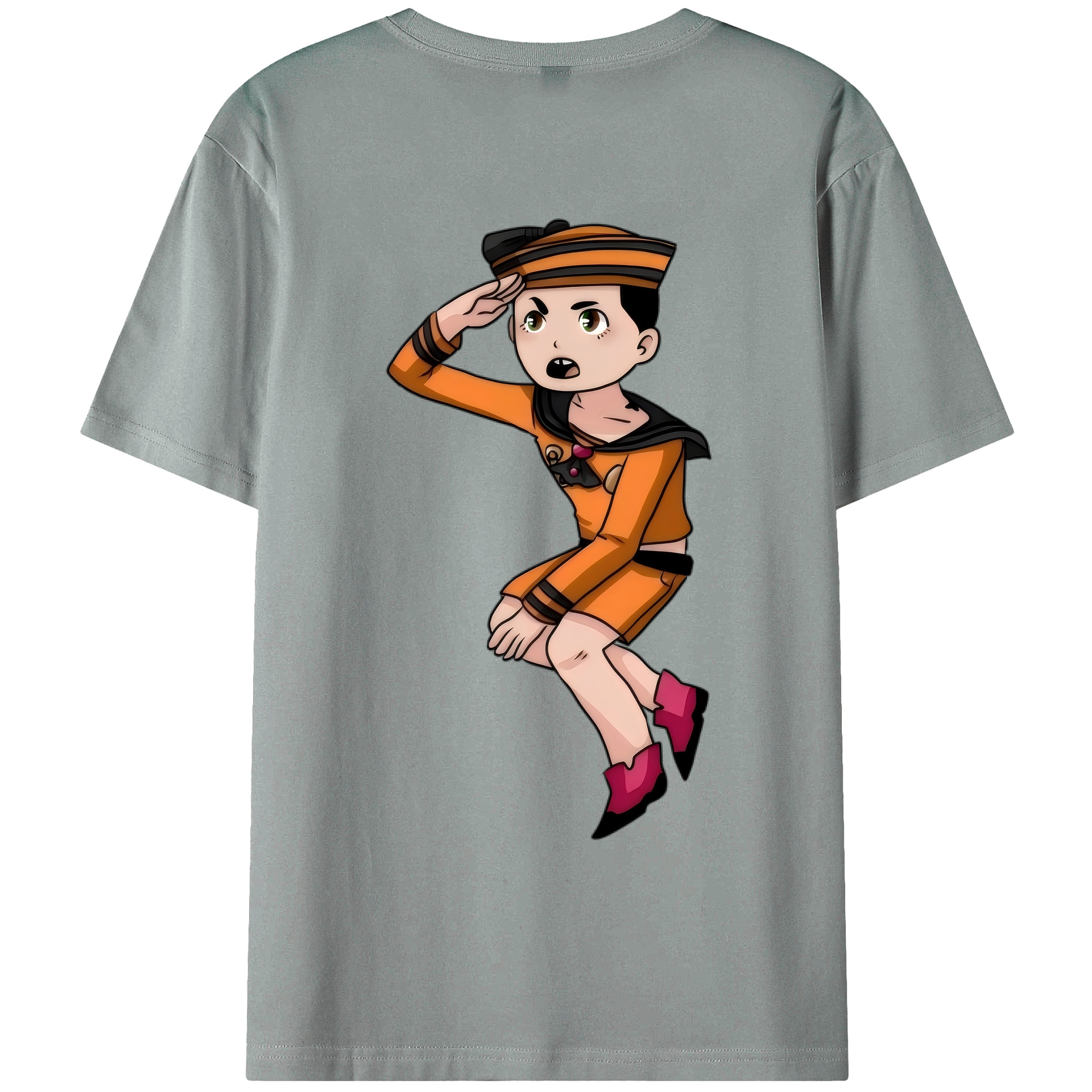（画像用） ジョジョの奇妙な冒険 東方定助 JoJo's Bizarre Adventure Higashikata Josuke 綿100％ メンズ半袖Tシャツ（バックプリント） 通気性